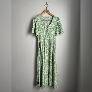 & Other Stories Green Floral Midi Dress